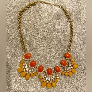 Jcrew Yellow Orange and Gold costume necklace
